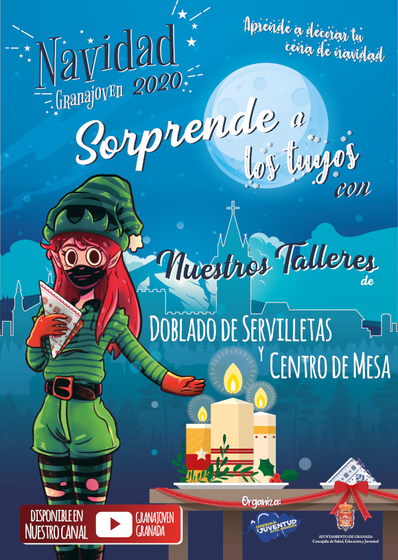 Navidad Granajoven. Taller Centro de Mesa y Doblado de Servilletas